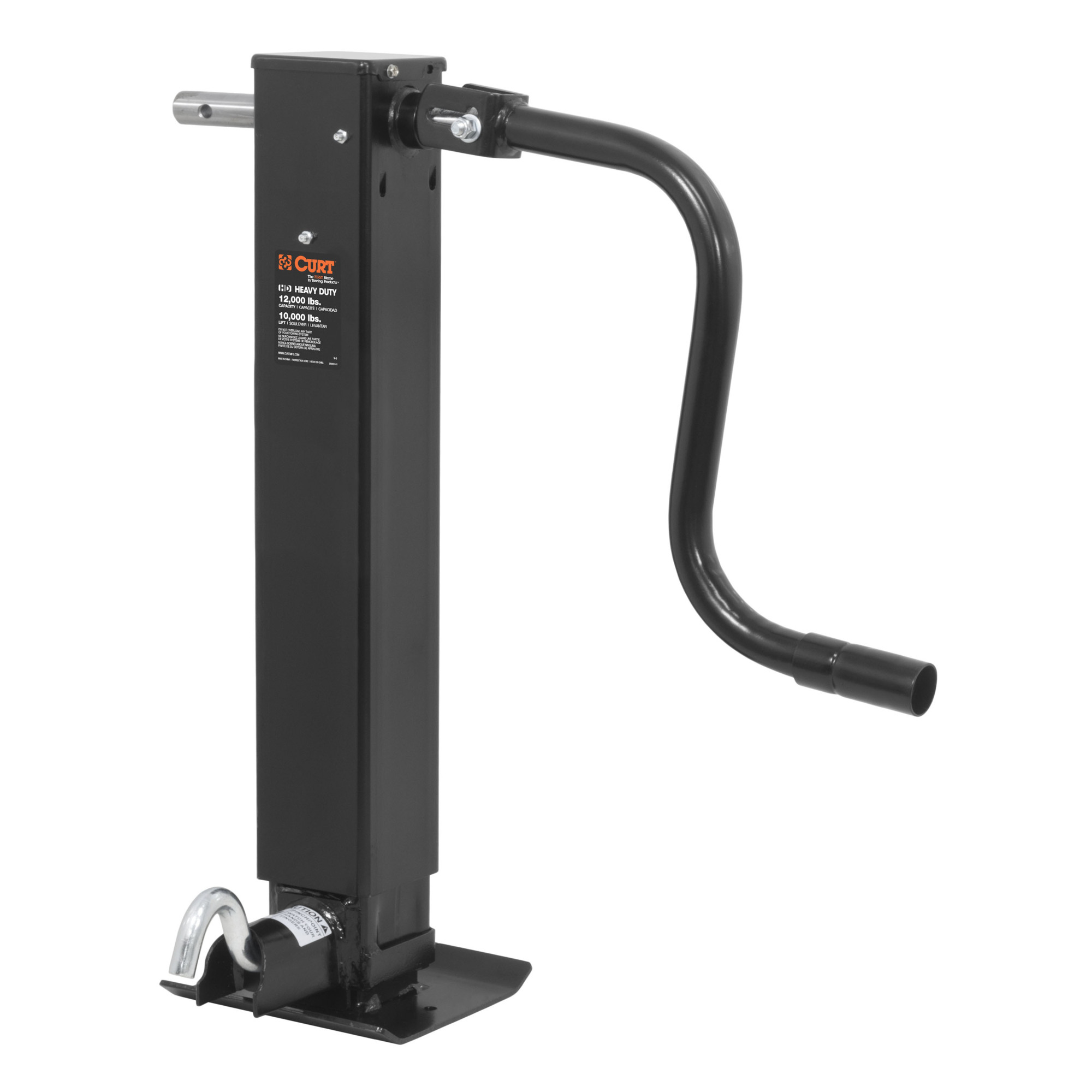 Curt Manufacturing, Direct-Weld Square Jack, Side Handle 12000 lbs,12.5in. Travel, Model# 28512